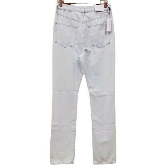 NWT WeWoreWhat The Icon Jeans 2 Light Icy Wash Straight Leg High Rise - Picture 4 of 13
